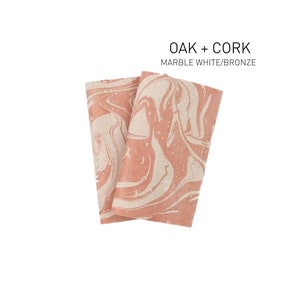 Marbled cork fabric, cork leather, cork textile, dyed, with pattern, cork by the meter, for sewing, haberdashery, DIY, marbled white / bronze