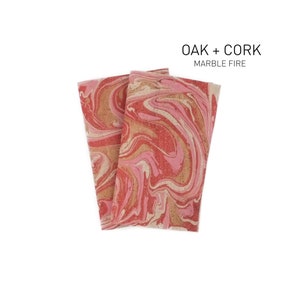Cork leather, marbled, cork fabric, cork textile, leather alternative, vegan, hand-dyed, unique, cork meets fabric, cork, marbled fire