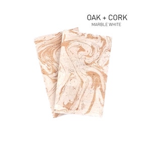 Marbled cork fabric, cork leather, leather alternative, dyed, patterned, dyed cork fabric, DIY, haberdashery, cork textile, marbled white