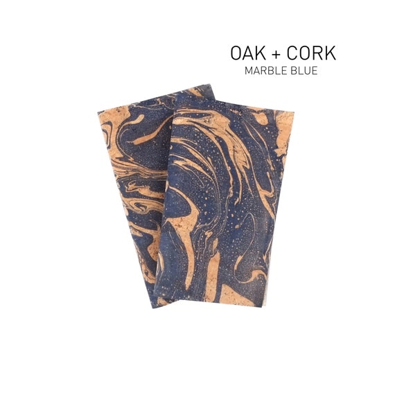 Korkstoff, Kork Stoff, Korkleder, Kork, Leder Alternative, Gefärbt, Marmoriert, Korktextil, Nähen, Meterware, Portugal, marmoriert blau