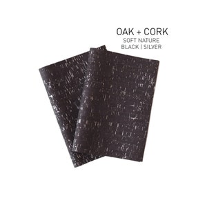 Cork leather, cork fabric, cork by the meter, cork for sewing, sewing with cork, cork fabric, cork, cork from Portugal, cork textile, black/silver