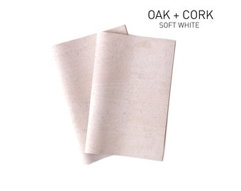 Cork sewing, cork leather, cork fabric, cork, natural cork, vegan leather, imitation leather, sold by the meter, various sizes, cork sewing, white, white