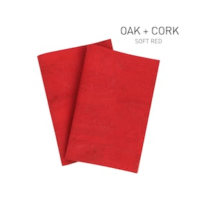 Vegan leather, leather alternative, cork fabric, cork textile, cork by the meter, DIY, textile, vegan, sustainable, cork from Portugal, haberdashery, red