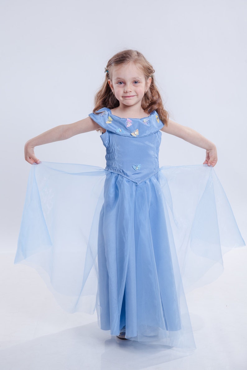 Blue Princess Dress for Girls Little Girl Costume Girls Maxi Etsy