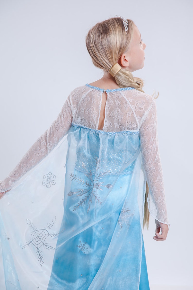 Frozen Party Dress Lace Dress Elsa Birthday Dress Blue Maxi Dress Toddler Costumer Frozen Costume Toddler Elsa Dress Disney Clothes