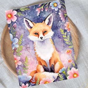 Tarjeta de felicitación Moonlit Ember (elige el tamaño de tu paquete y las imágenes - Personalizable) / Arte de acuarela