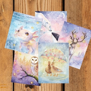 2026 watercolours •  Animal Postcards • Size: 4.25 x 5.5 in