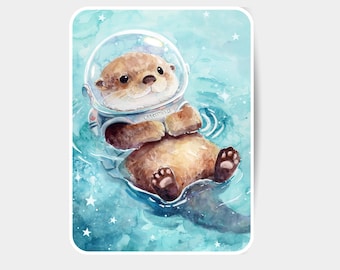 Ottermis Sticker Stamp | Watercolour Stickers |