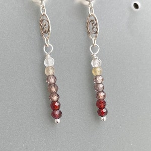 Sapphire and sterling earrings, drop earrings, dangle earrings, sterling posts, sapphire gemstones