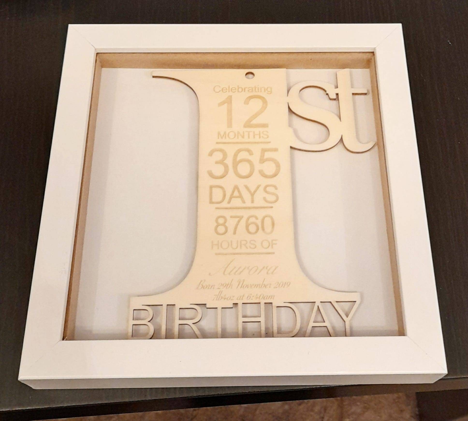 Personalised Babies 1st Birthday Shadow Box Frame Etsy