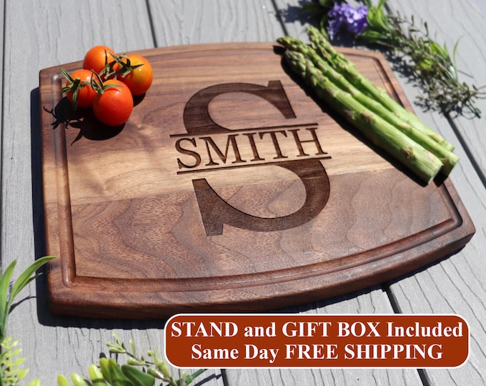 Personalized wood Board Cutting Board, Wedding and housewarming gift