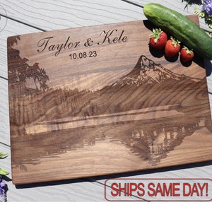 Mountain Personalized Cutting Board - Engraved Cutting Board, Custom Cutting Board, Wedding Gift, Housewarming Gift, Anniversary Gift