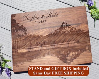 Mountain Engraved Cutting Board: Personalized Wood Anniversary Gift