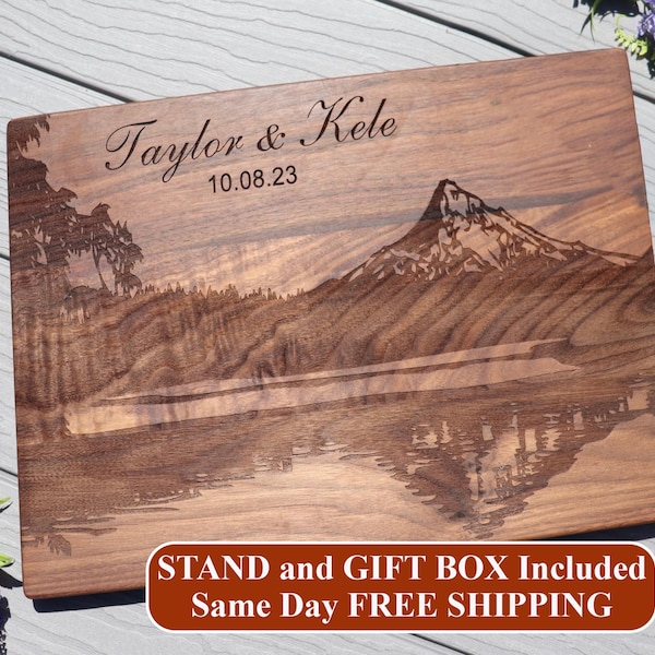 Mountain Engraved Cutting Board: Personalized Wood Anniversary Gift