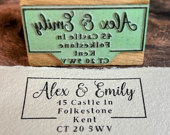 Personalised Address Stamp | DIY Wedding Invitation | Custom Address Rubber Stamp | Typography rubber Stamp for Letter Writing, Cards etc