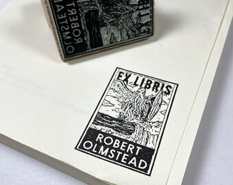 Ex Libris Stamp - Cthulhu | From the Library of stamp | Ex Libris Rubber Stamp | Personalised Book Stamp