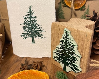 Christmas Tree Stamp, Christmas stamp, Fir Tree stamp, Evergreen Stamp, Tree rubber stamp, Gift Tag stamp, Christmas gift tag