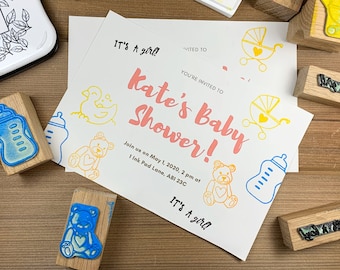 Baby Stamp Set | Baby Shower Stamp Set | Stamps for babies