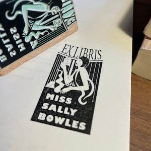 Selo Ex Libris do art deco de &lt;br&gt; Entrega Rápida? Da Biblioteca de selos | Carimbo de livro personalizado