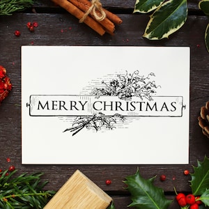 Merry Christmas Stamp, Happy Christmas Stamp, Seasons Greetings Stamp, Christmas Rubber Stamp, Christmas Stamp, Christmas Card Stamp