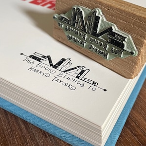 Personalised Bookshelf  Ex Libris Rubber Stamp  | From the Library of stamp | Custom Book Stamp