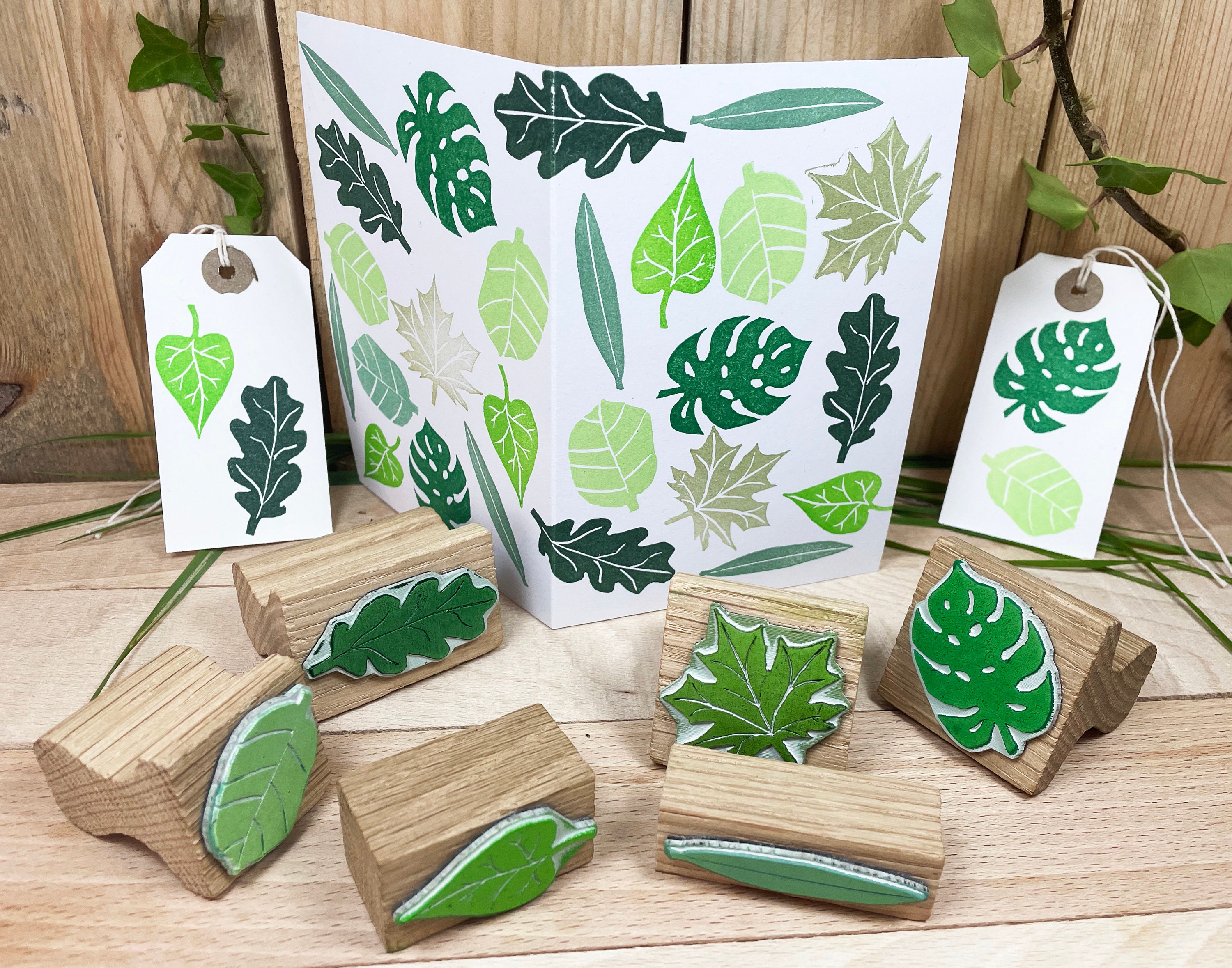Leaf Rubber Stamp Set Leafy Rubber Stamps Craft Stamps Etsy Canada