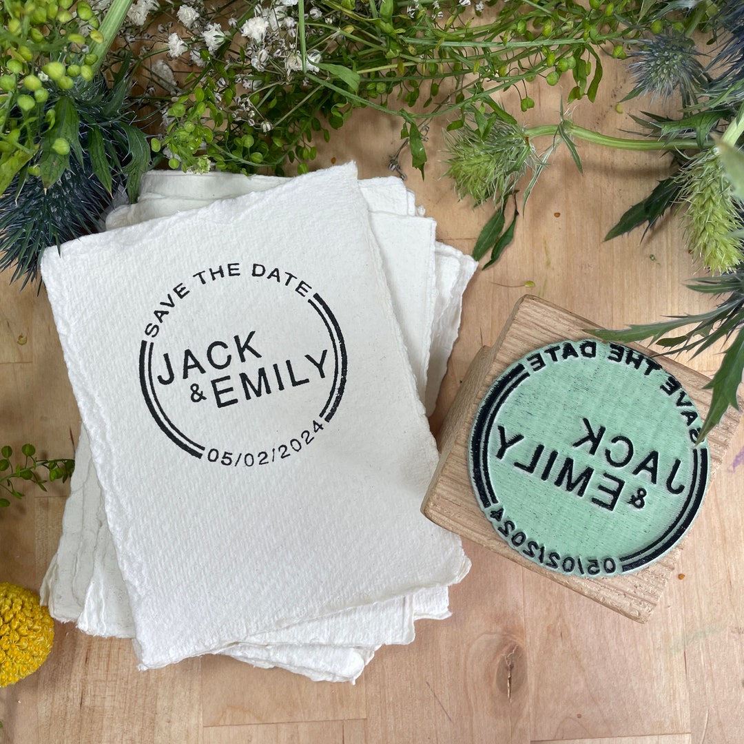 Save the Date Stamp | Round Save the Date | Modern Save the Date Stamp ...