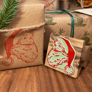 Timbro di Babbo Natale, Timbro di Babbo Natale, Timbro di San Nicola, Timbro di Natale, Timbro di gomma di Natale, Etichette regalo, Etichette di Natale