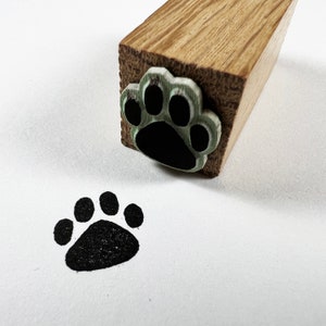 Dog Paw Print Rubber Stamp, Cat Paw Print Stamp, Hand Carved Stamp