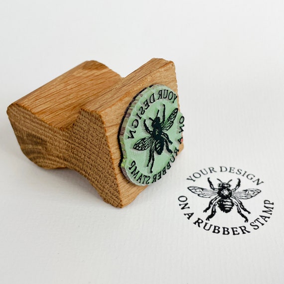 Personalized Stamp with Logo Name - Custom Rubber Stamp with Wood Handle  Customized Soap Stamps Multiple Size for Business - Round 3