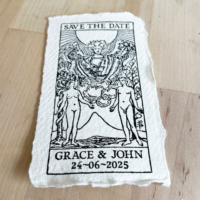 Save The Date Rubber Stamp Lovers Tarot Tarot Wedding Invitation Wedding Rubber Stamp image 8