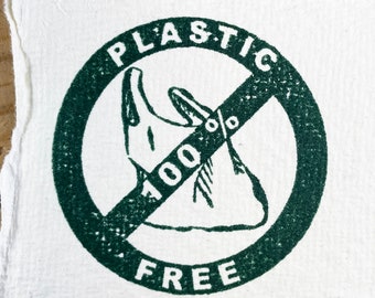 Plastic Free stamp, 100% Plastic Free stamp, eco-friendly stamp, for business, packaging, parcels