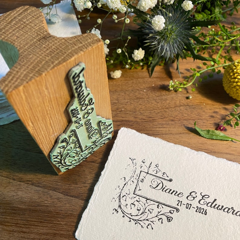 Ivy Wedding Rubber Stamp Save The Date Rubber Stamp Wedding Favour Rubber Stamp Floral Wedding Invite Ivy Save The Date image 5