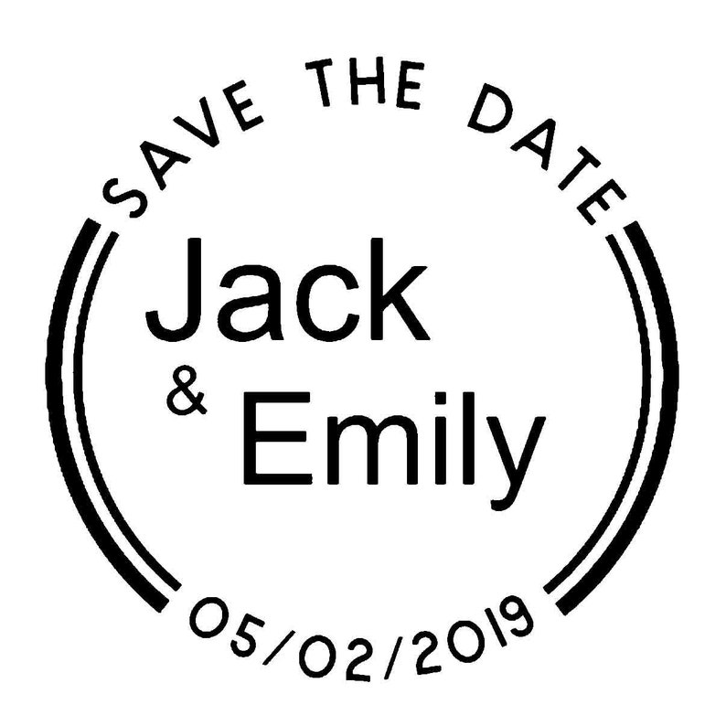 Save The Date Stamp Round Save The Date Modern Save The Date Stamp Stylish Save The Date Stamp Round Wedding Stamp image 6