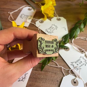 Wedding Favour Stamp Floral Wedding Stamp Wedding Rubber Stamp Wedding Laurels Stamp Personalised Wedding Stamp image 2