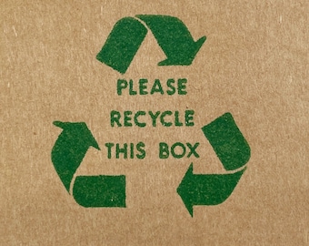 Recycle this box stamp, recycle stamp, please recycle stamp, recycled packaging stamp, eco friendly stamp, green stamp, recycle rubber stamp