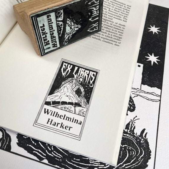 From the Library of Stamp Ex Libris Rubber Stamp Personalised Book