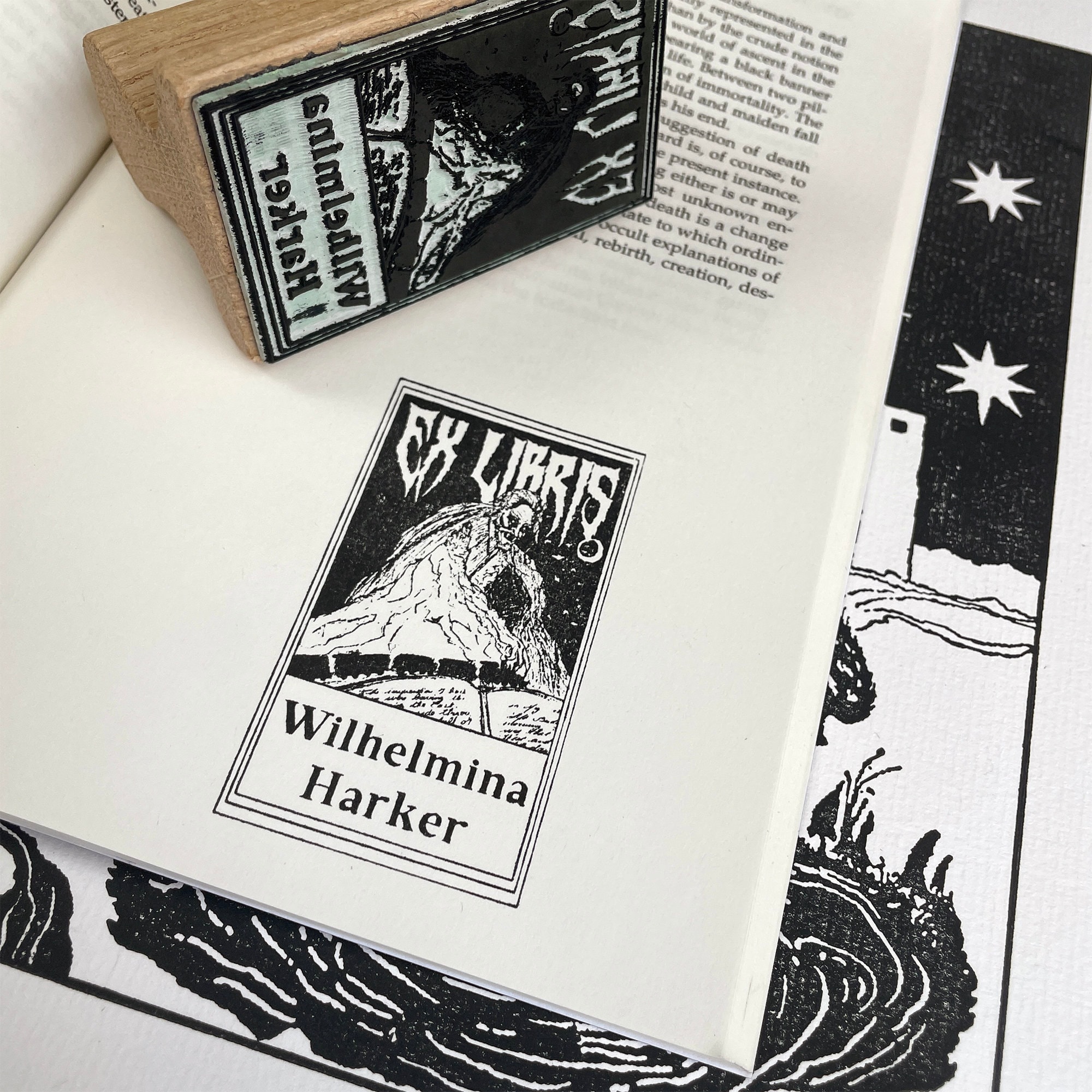 Ex Libris Stamp - Dracula | From the Library of stamp | Personalised book stamp  | Ex Libris Rubber Stamp