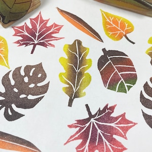 Leaf Rubber Stamp Set | Leafy Rubber Stamps | Craft Stamps | Plant Stamp | Nature Stamps