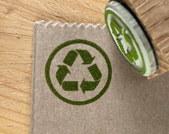 Recycled symbol stamp, recycled stamp, recycle stamp, please recycle stamp, recycled packaging stamp