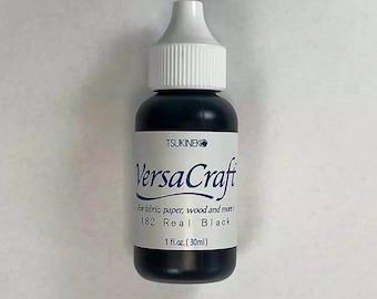 Versacraft Ink Pad | Real Black Re-inker | for fabric and wood