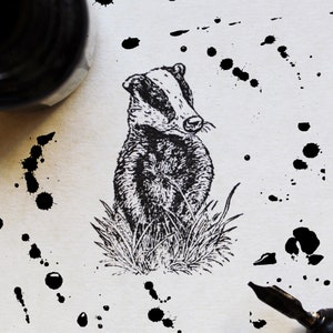 Sello de goma de tejón, sello de artista Jon Halls