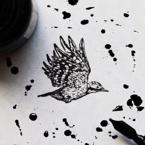 Specht rubberstempel, Jon Halls rubberstempel, grote bonte specht stempel