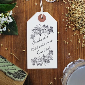 Elderflower label stamp, Elderflower cordial label, elderflower label, elderflower stamp, home made elderflower, custom elderflower label
