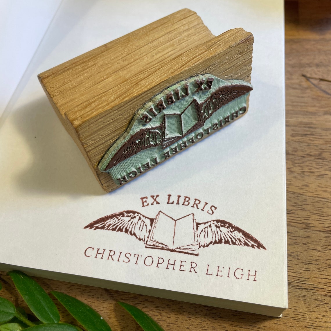 Ex Library Ex Libris Stamp - Flying Book | From the Library of Stamp ...