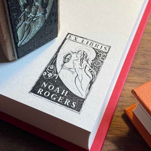 Gothic Ex Libris Stamp | From the Library of stamp | Personalised book stamp