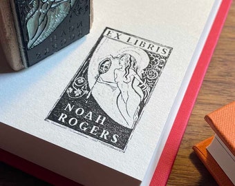 Gothic Ex Libris Stamp | From the Library of stamp | Personalised book stamp