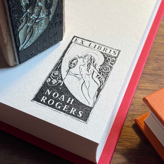 Gothic Ex Libris Stamp | From the Library of stamp | Personalised book stamp