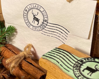 Christmas postmark stamp, Christmas stamp, Christmas post stamp, Father Christmas stamp, Santa stamp, Lapland stamp, North pole stamp