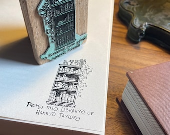 Dalla Biblioteca di francobolli / Timbro di gomma Ex Libris / Timbro di libro personalizzato